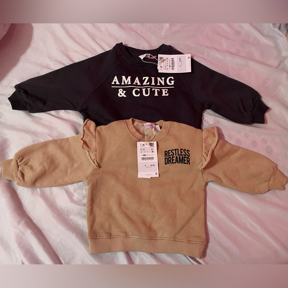 2 toddler shirts from Zara. Brand new & never been worn. Size 12-18months